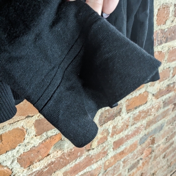 Calvin Klein Medium Black Open Front Cropped Cardigan w/ Sheer Panel Back‎ - Picture 3 of 9